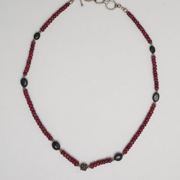 Rhodonite & Silver Necklace